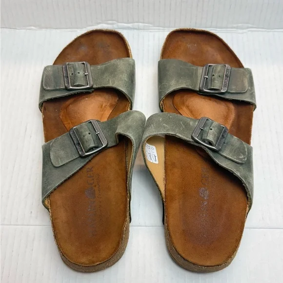 Haflinger Green Suede Double Strap Sandals EU 41 - Picture 4 of 7